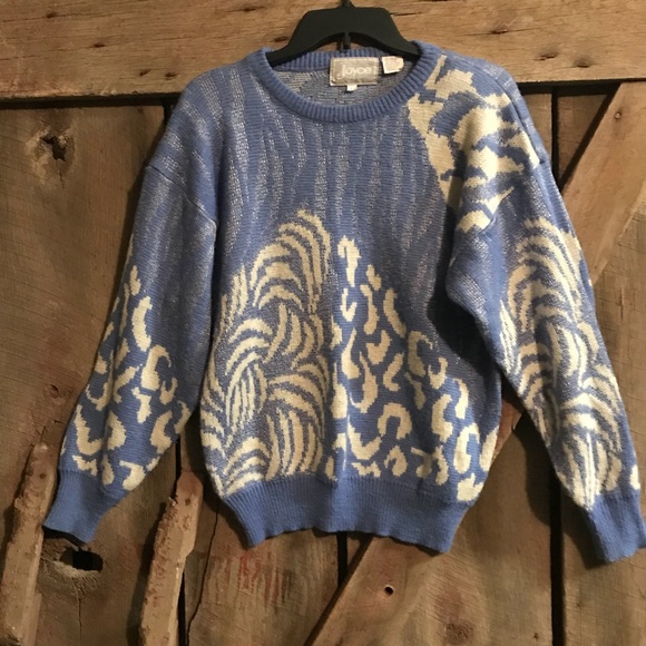 Great Vintage Sweater cream and lavender M/LG🎈 - Picture 5 of 8